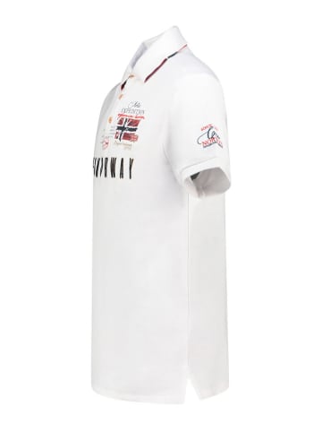 Geographical Norway Koszulka polo "Kason" w kolorze białym