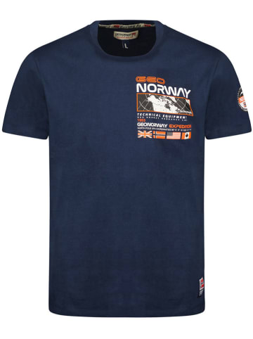 Geographical Norway Koszulka "Jholme" w kolorze granatowym