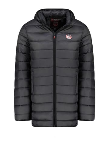 Geographical Norway Doorgestikte mantel "Amigobadge" zwart