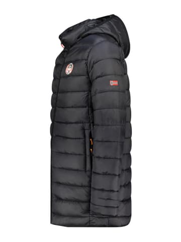 Geographical Norway Doorgestikte mantel "Amigobadge" zwart
