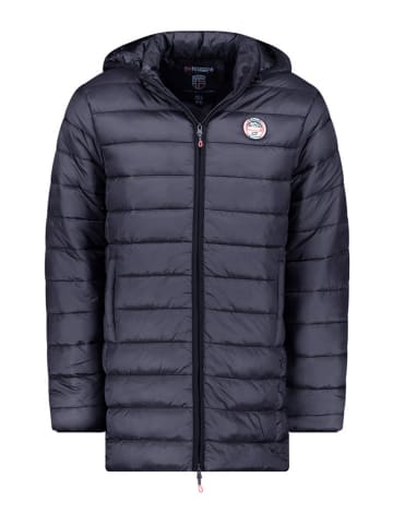 Geographical Norway Doorgestikte mantel "Amigobadge" donkerblauw