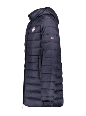 Geographical Norway Steppmantel "Amigobadge" in Dunkelblau