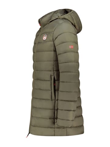 Geographical Norway Doorgestikte mantel "Amigobadge" kaki