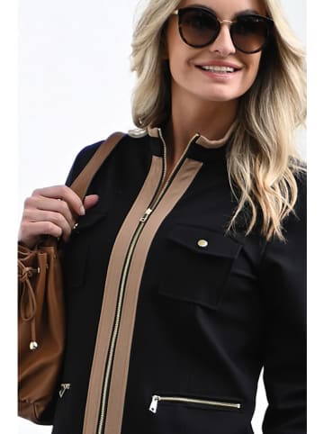 Bleu d'Azur Übergangsjacke "Brooke" in Schwarz/ Beige
