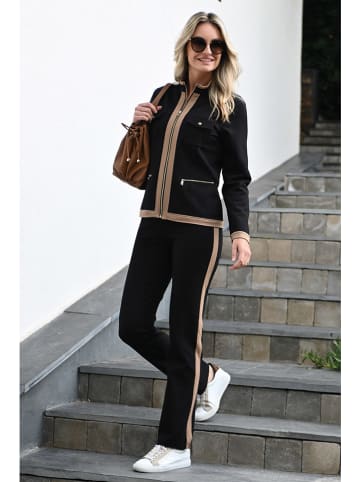 Bleu d'Azur Übergangsjacke "Brooke" in Schwarz/ Beige