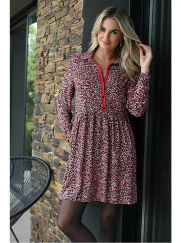 Bleu d'Azur Kleid in Pink/ Schwarz/ Weiß