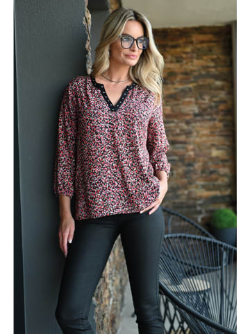 Bleu d'Azur Bluse "Janice" in Pink/ Weiß/ Schwarz