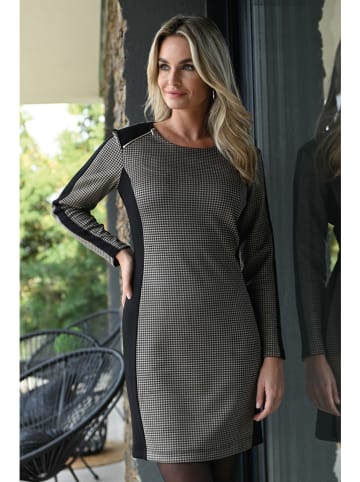 Bleu d'Azur Kleid "Jill" in Schwarz/ Beige