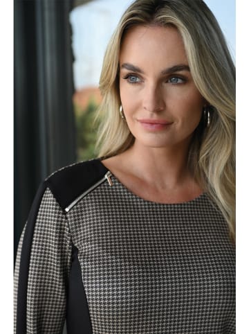 Bleu d'Azur Kleid "Jill" in Schwarz/ Beige