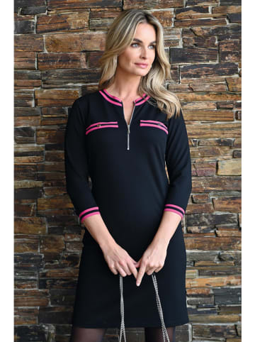 Bleu d'Azur Kleid "Lola" in Schwarz/ Pink