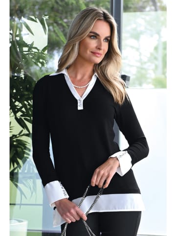 Bleu d'Azur Bluse "Mindy" in Schwarz/ Weiß