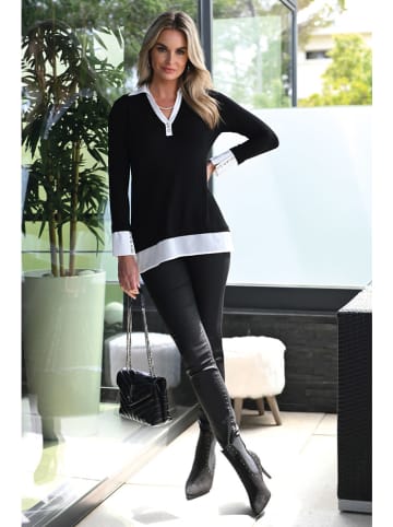 Bleu d'Azur Bluse "Mindy" in Schwarz/ Weiß