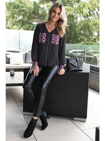 Bleu d'Azur Bluse "Vanessa" in Schwarz/ Pink/ Weiß