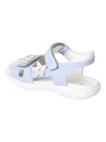 Ricosta Leder-Sandalen "Carola" in Hellblau/ Weiß
