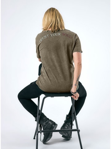 KEY LARGO Shirt "Hit the road Jack" in Khaki