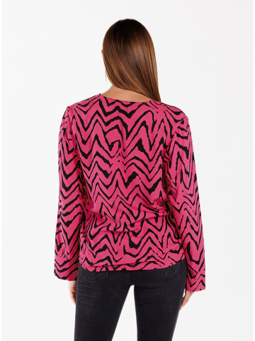 KEY LARGO Bluse "Party" in Pink/ Schwarz