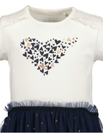 Blue Seven Kleid in Creme/ Dunkelblau