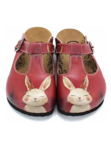 Calceo Clogs in Rot/ Creme