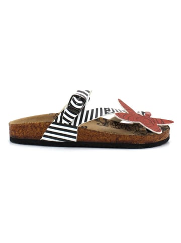 Calceo Teenslippers zwart/wit/lichtbruin