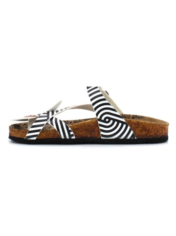 Calceo Teenslippers zwart/wit/lichtbruin