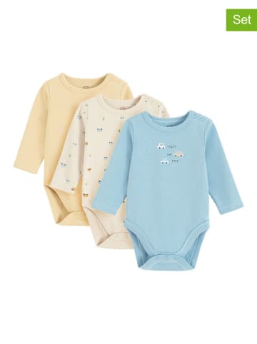 COOL CLUB 3-delige set: rompers lichtblauw/beige