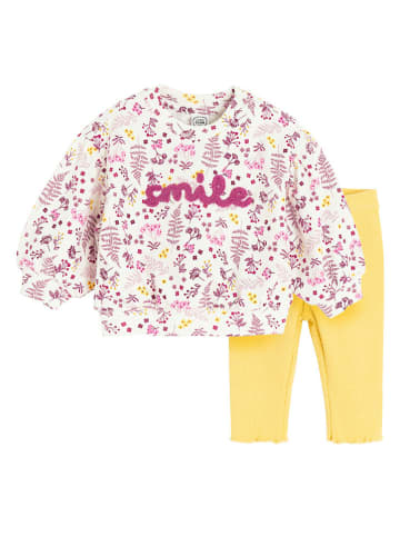 COOL CLUB 2-delige outfit geel/crème/roze
