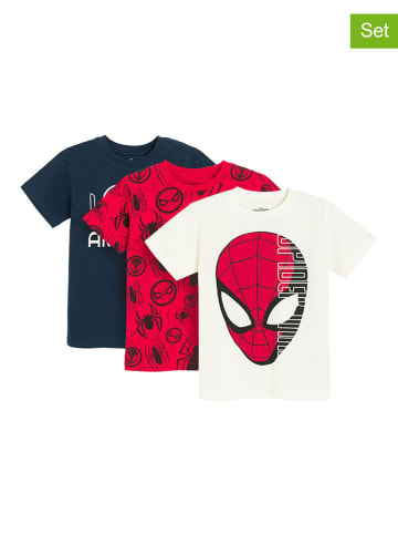 COOL CLUB 3er-Set: Shirts in Creme/ Rot/ Dunkelblau