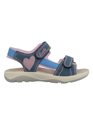 Lurchi Leder-Sandalen in Dunkelblau/ Rosa