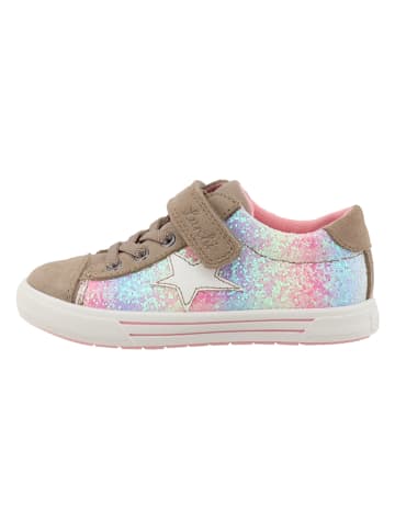 Lurchi Leren sneakers lichtbruin/meerkleurig