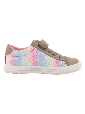 Lurchi Skórzane sneakersy w kolorze jasnobrązowym ze wzorem