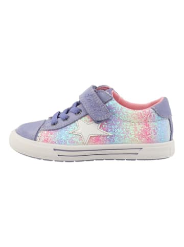 Lurchi Leder-Sneakers in Lila/ Bunt