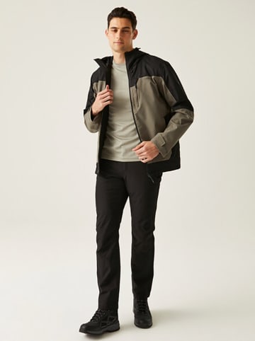 Regatta Regenjacke "Highton IV" in Khaki/ Schwarz