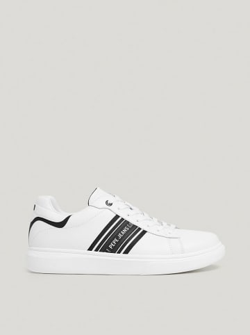 Pepe Jeans FOOTWEAR Leren sneakers wit/zwart