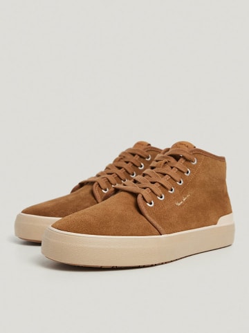 Pepe Jeans FOOTWEAR Leren sneakers lichtbruin