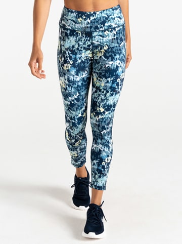 Dare 2b Trainingsleggings "Influential II" in Blau/ Weiß/ Gelb
