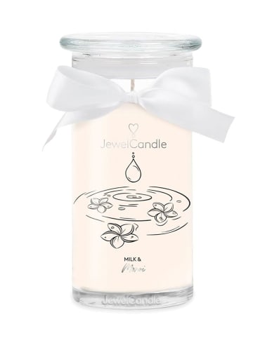 Juwelkerze Duftkerze mit Ring "Milk & Monoi" - 400 g