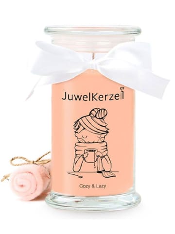 Juwelkerze Duftkerze mit Halskette "Cozy & Lazy" - 400 g