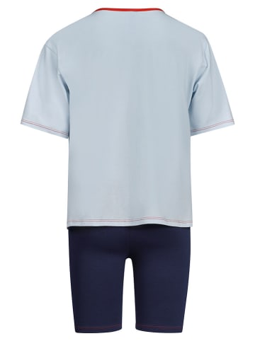 Skiny Pyjama lichtblauw/donkerblauw