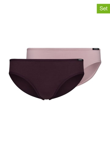 Skiny 2er-Set: Slips in Rosa/ Braun