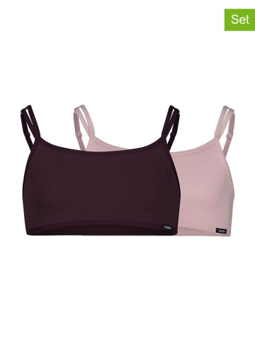 Skiny 2er-Set: Bustiers in Rosa/ Braun