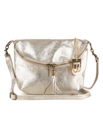 Lucca Baldi Leren schoudertas "Cetona" goudkleurig - (B)24 x (H)18 x (D)4 cm