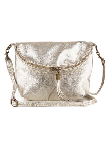 Lucca Baldi Leder-Umhängetasche "Cetona" in Gold - (B)24 x (H)18 x (T)4 cm