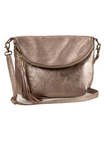 Lucca Baldi Leder-Umhängetasche "Cetona" in Hellbraun - (B)24 x (H)18 x (T)4 cm