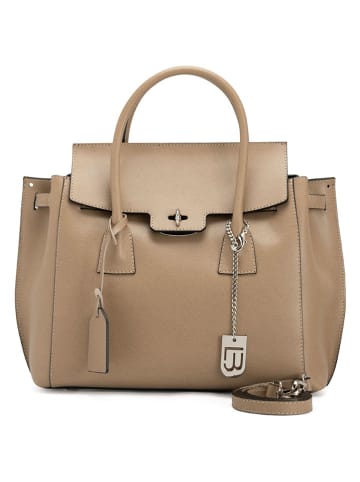 Lucca Baldi Leren handtas "Pomarance" beige - (B)40 x (H)40 x (D)14 cm