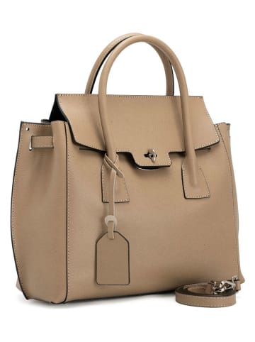 Lucca Baldi Leren handtas "Pomarance" beige - (B)40 x (H)40 x (D)14 cm