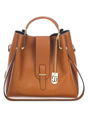 Lucca Baldi Leren handtas "Vinci" lichtbruin - (B)33 x (H)28 x (D)13 cm