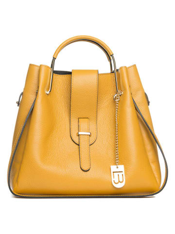 Lucca Baldi Leren handtas "Vinci" geel - (B)33 x (H)28 x (D)13 cm