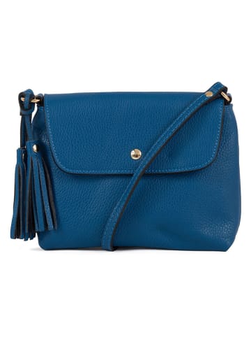 Lucca Baldi Leder-Umhängetasche "Bagni" in Blau - (B)25 x (H)17 x (T)7 cm