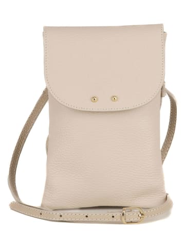 Lucca Baldi Leder-Handytasche "Orvieto" in Beige - (B)14 x (H)21 x (T)1 cm