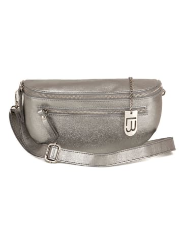 Lucca Baldi Leren borstbuidel "Burano" zilverkleurig - (B)30 x (H)19 x (D)2 cm